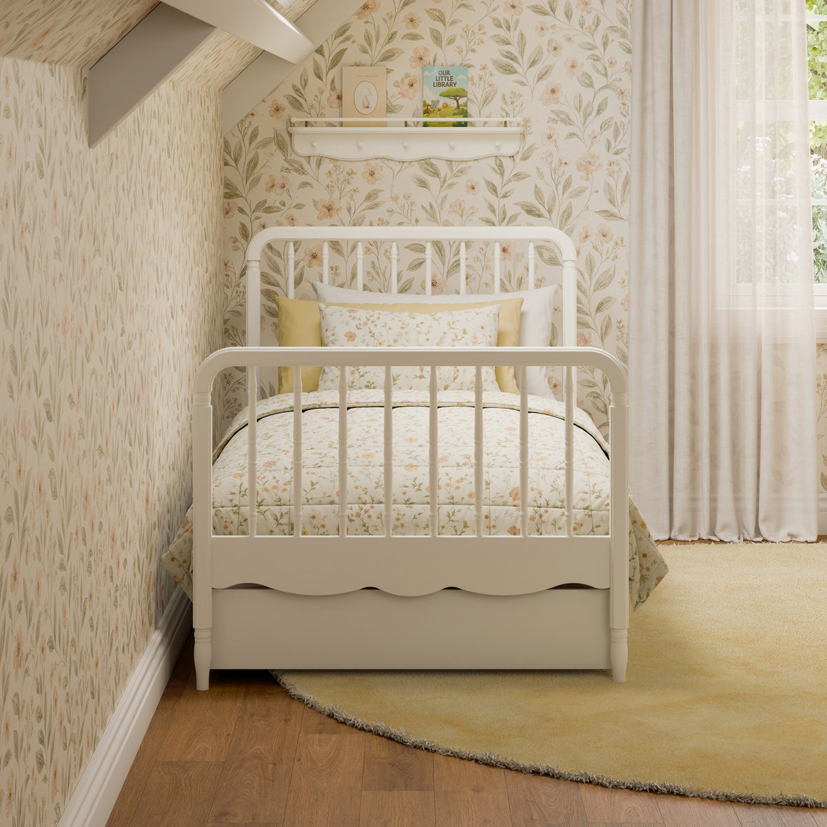 M7169RW,Namesake Kids,Liberty Spindle Twin Bed in Warm White