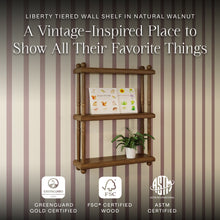 M7174NL,Namesake Kids,Liberty Tiered Wall Shelf in Natural Walnut