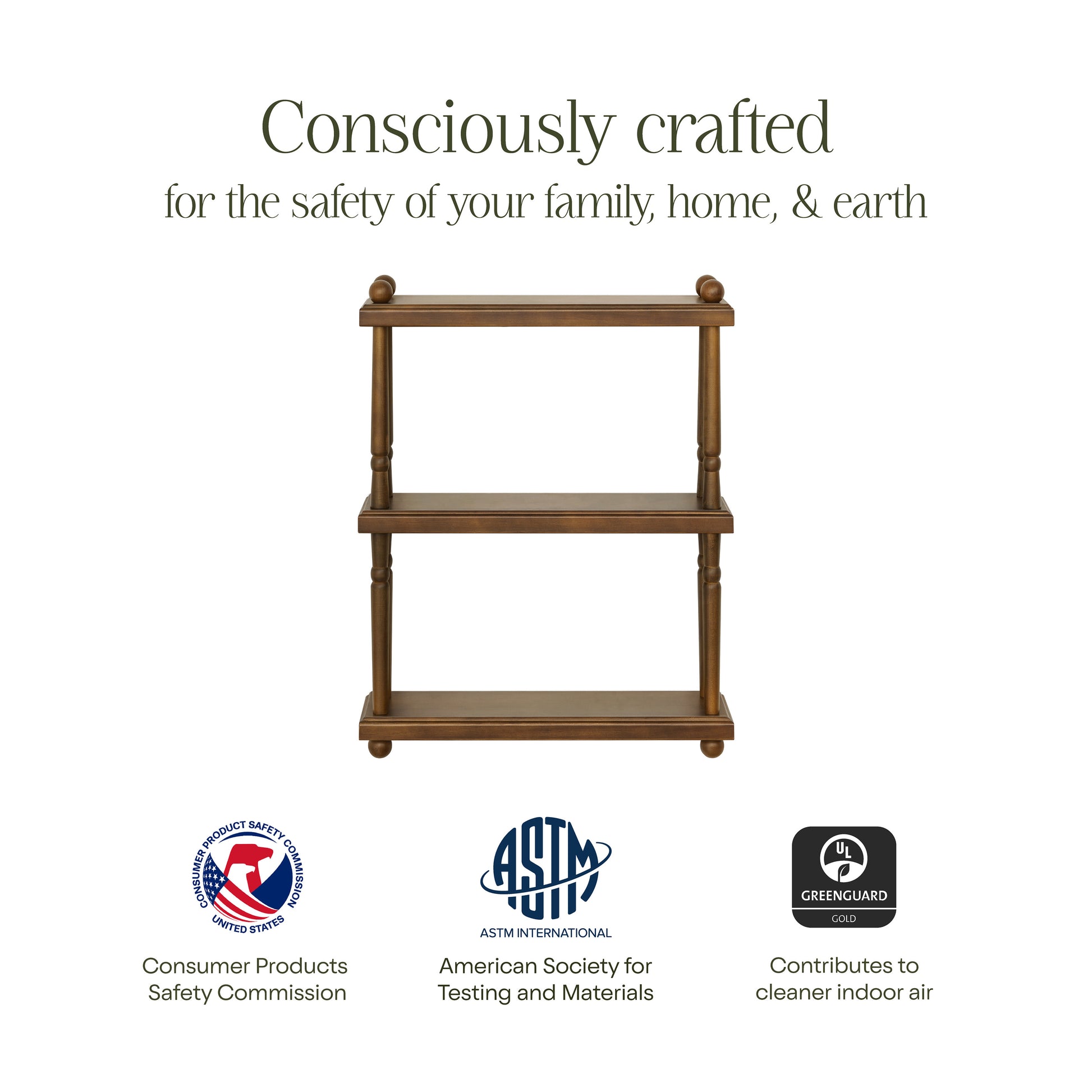M7174NL,Namesake Kids,Liberty Tiered Wall Shelf in Natural Walnut