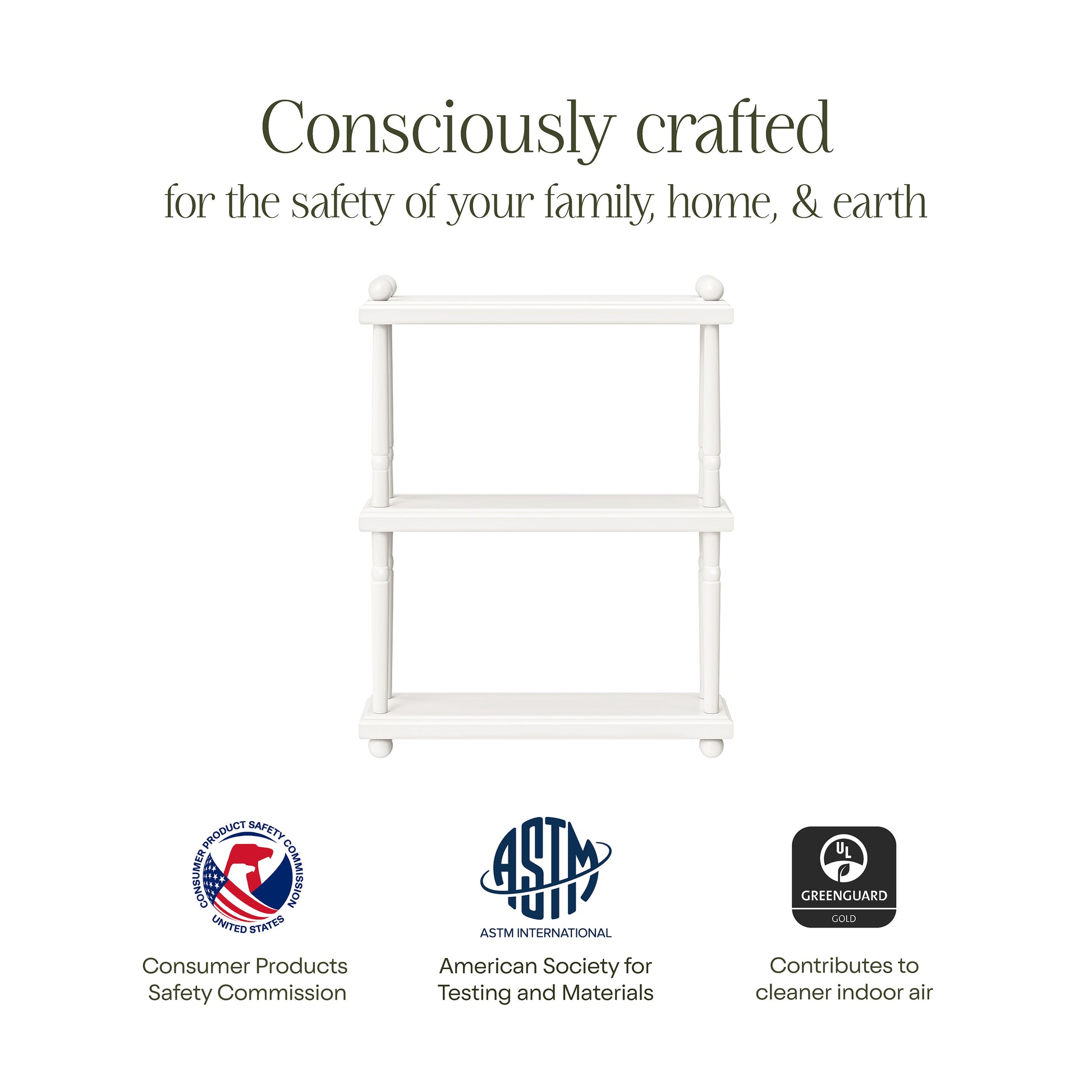 M7174RW,Namesake Kids,Liberty Tiered Wall Shelf in Warm White