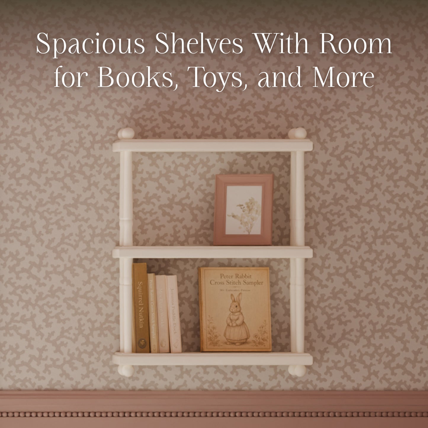 M7174RW,Namesake Kids,Liberty Tiered Wall Shelf in Warm White