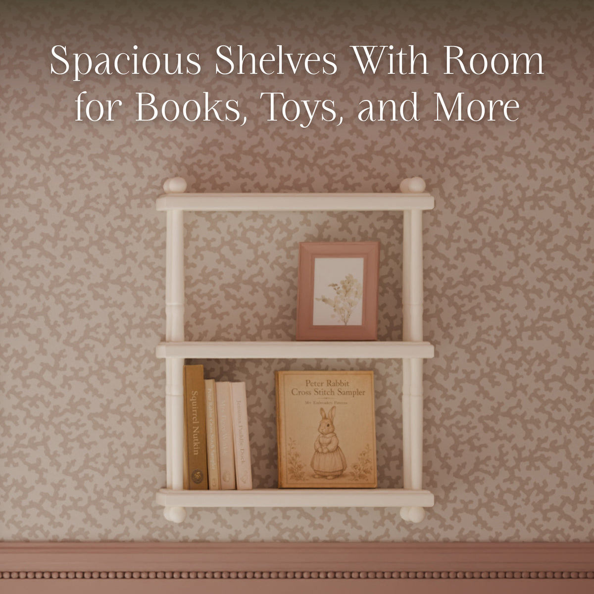 M7174RW,Namesake Kids,Liberty Tiered Wall Shelf in Warm White