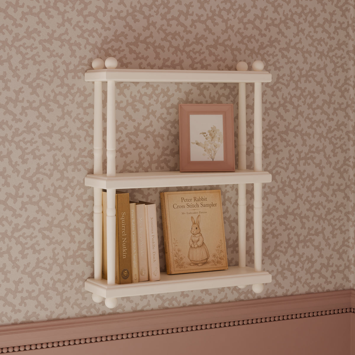 M7174RW,Namesake Kids,Liberty Tiered Wall Shelf in Warm White