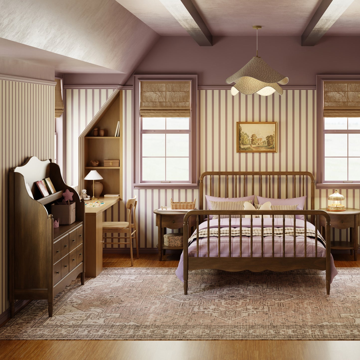 M7196NL,Namesake Kids,Liberty Spindle Full Bed in Natural Walnut