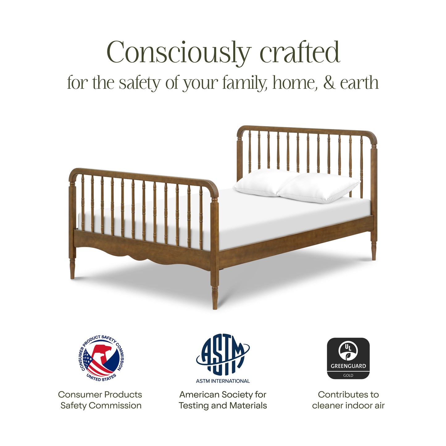 M7196NL,Namesake Kids,Liberty Spindle Full Bed in Natural Walnut