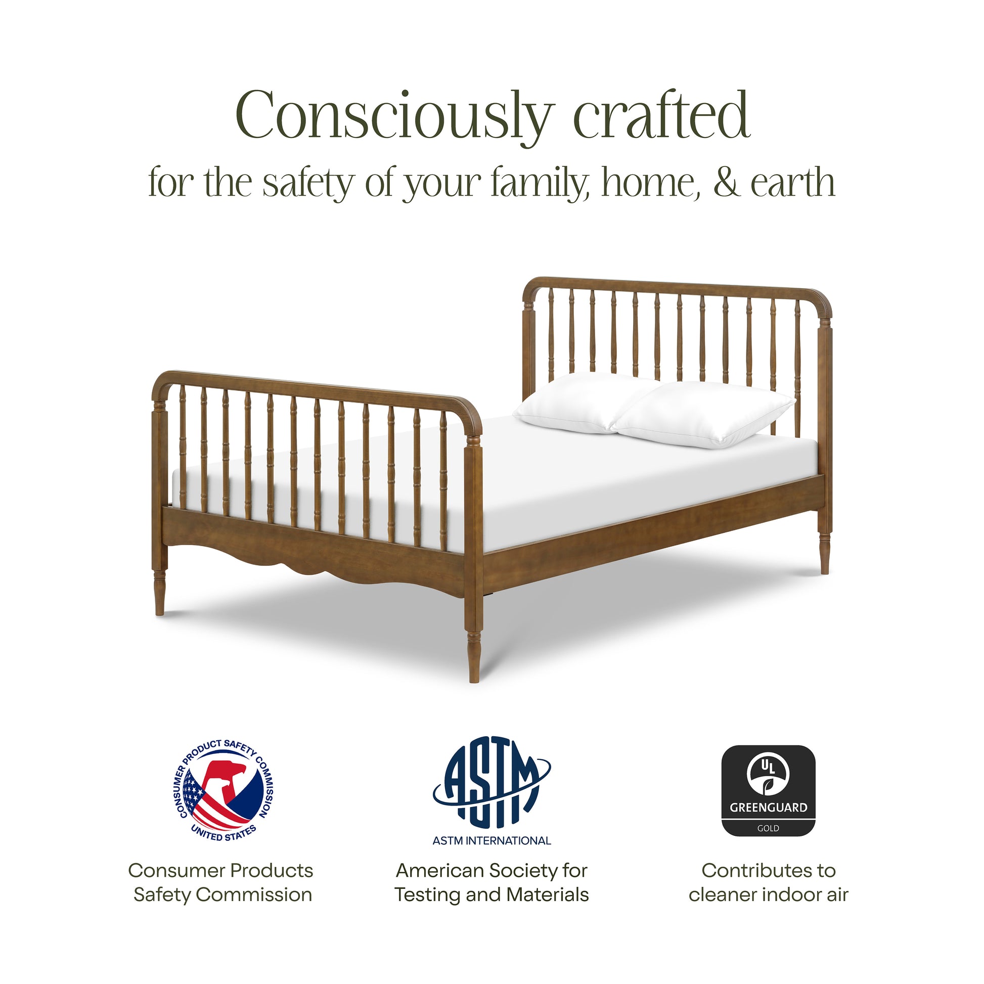 M7196NL,Namesake Kids,Liberty Spindle Full Bed in Natural Walnut