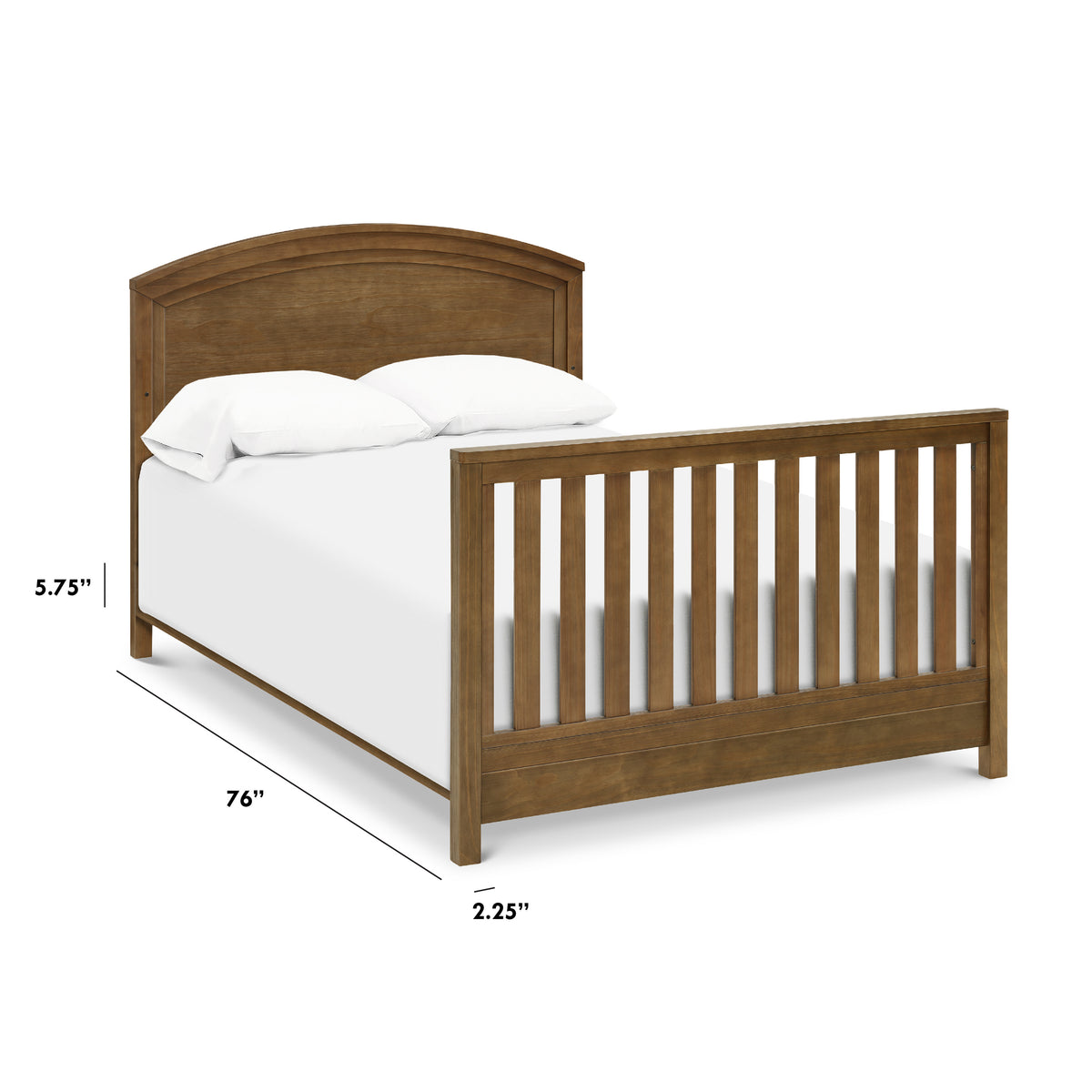 M7689LDF,The MDB Family,Full Size Bed Conversion Kit in Walnut Driftwood