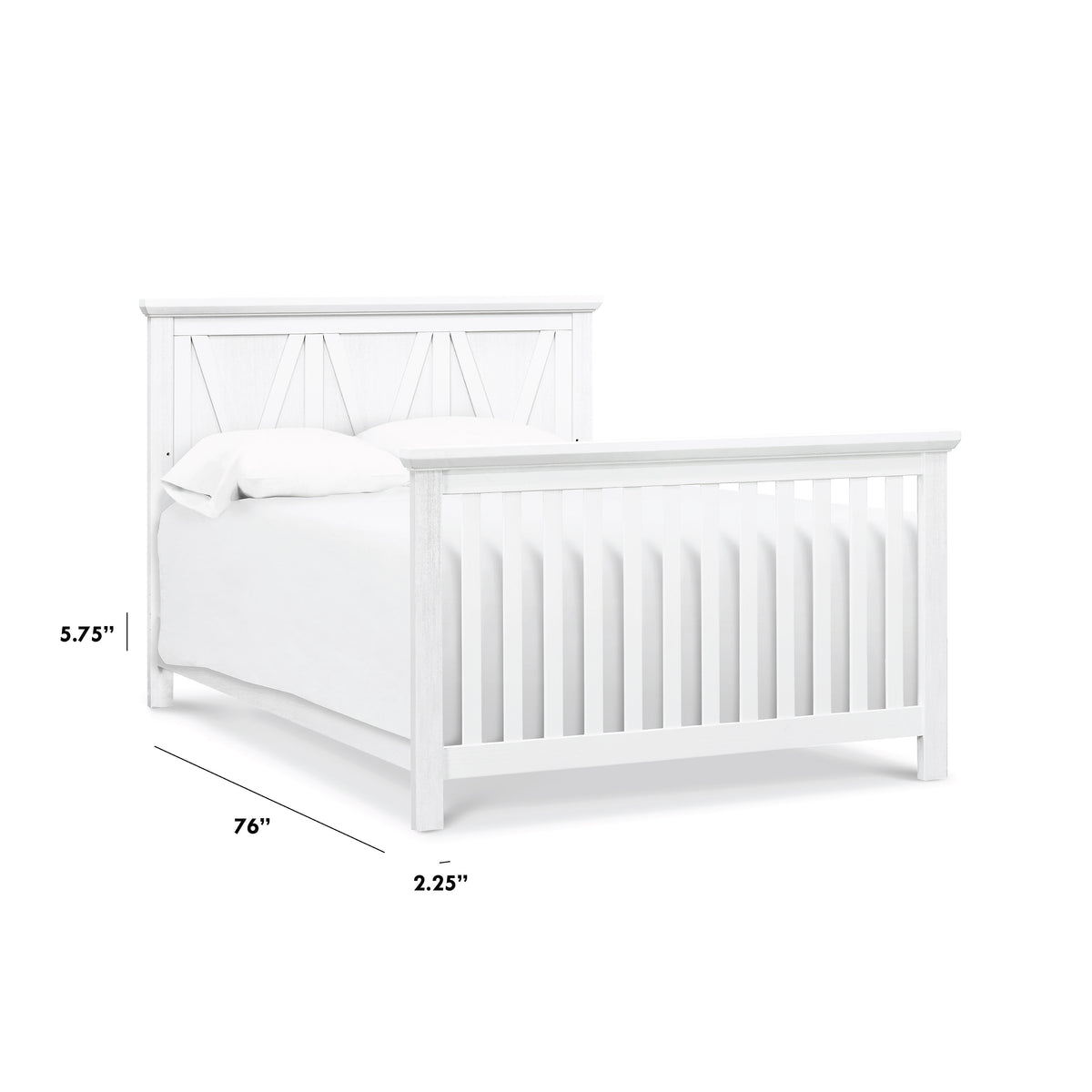 M7689LW,The MDB Family,Full Size Bed Conversion Kit in Linen White