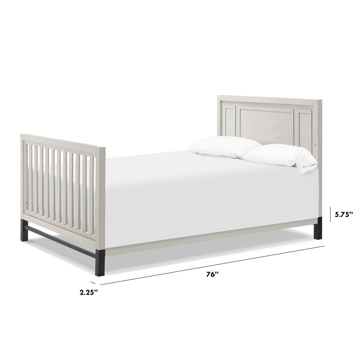 M7689WDF,The MDB Family,Full Size Bed Conversion Kit in White Driftwood