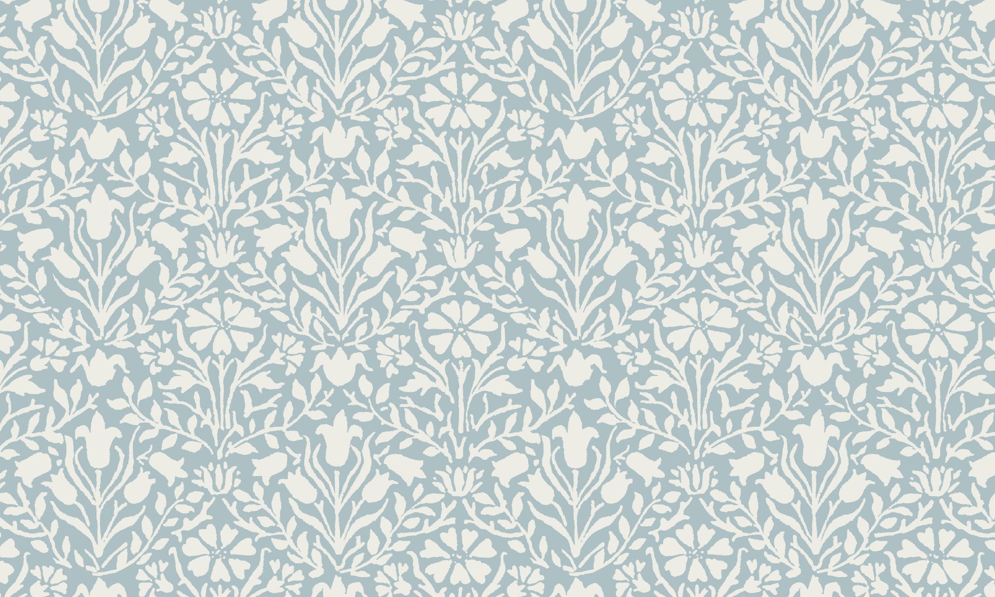 MDBFABRIC182,Namesake,Namesake - Bellflowers in Powdered Blue (BPB) SWATCH