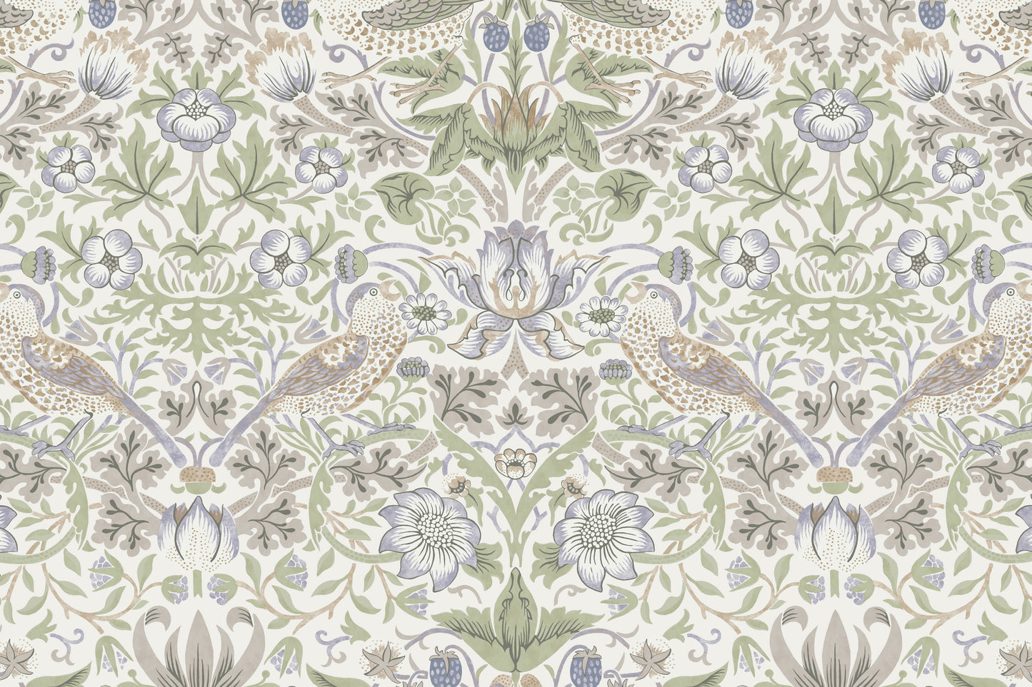MDBFABRIC185,Namesake,Namesake - Strawberry Thief in Fig & Thyme (TTFT) SWATCH