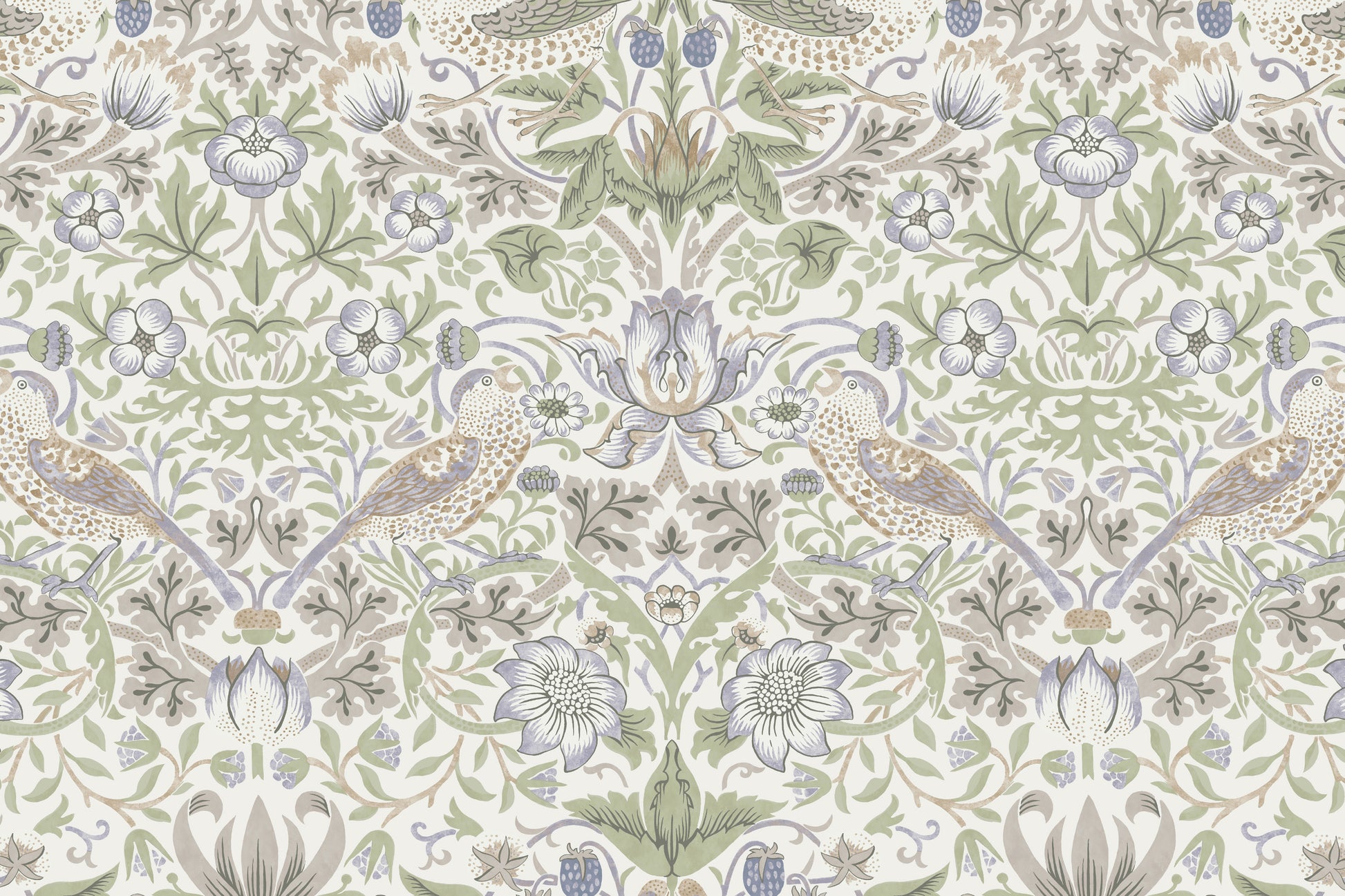 MDBFABRIC185,Namesake,Namesake - Strawberry Thief in Fig & Thyme (TTFT) SWATCH