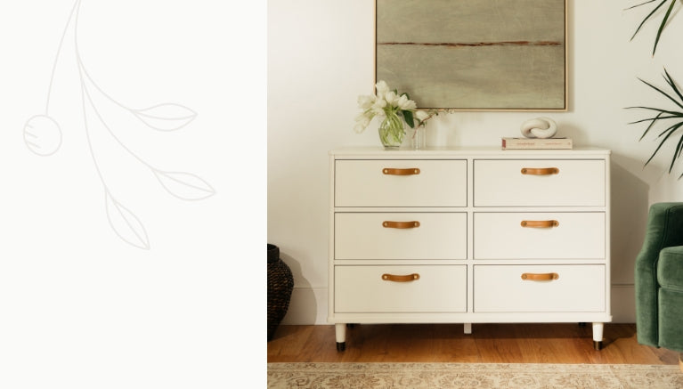 White nursery store dressers
