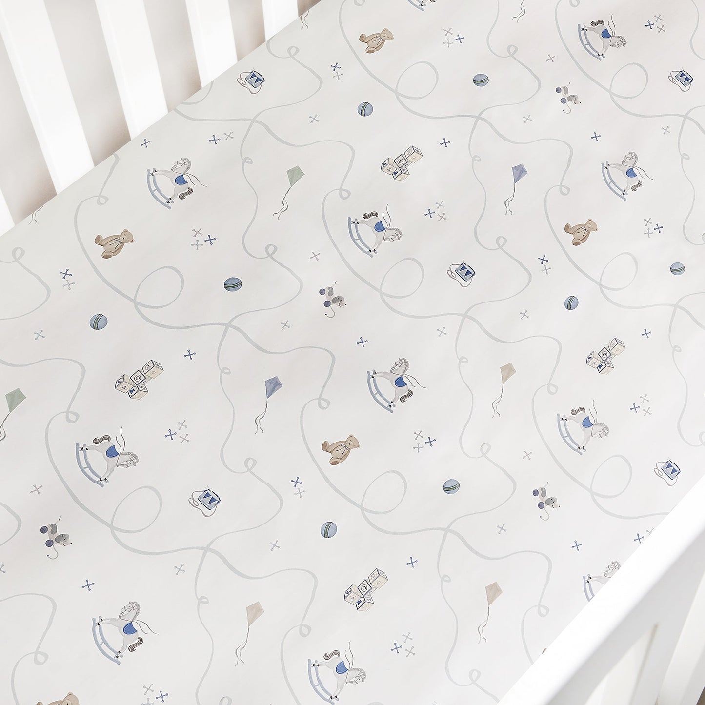 Gooslings Little Toy Chest Crib Sheet - Ivory