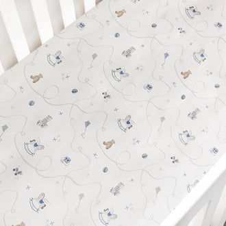 Gooslings Little Toy Chest Crib Sheet - Ivory