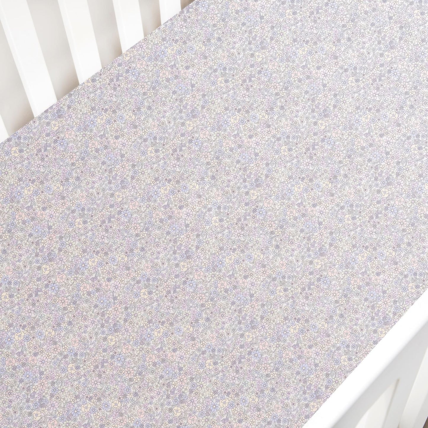 Gooslings Enchanted Wildflowers Crib Sheet - Ivory