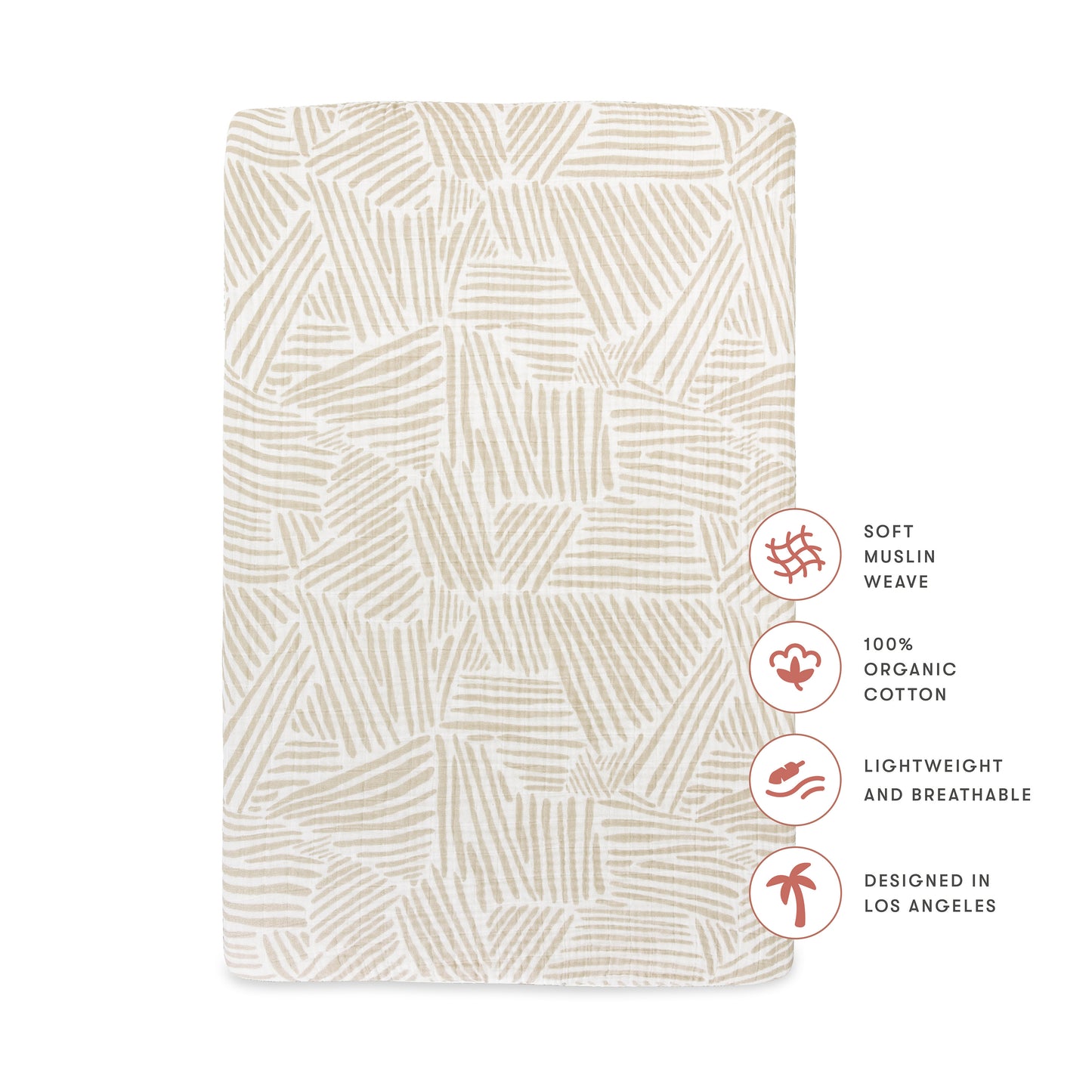 T29236,Babyletto,Oat Stripe Muslin Mini Crib Sheet in GOTS Certified Organic Cotton