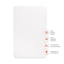 T29435,Babyletto,Plain White Muslin Crib Sheet in GOTS Certified Organic Cotton