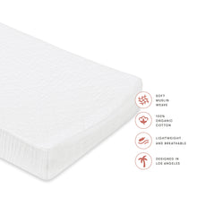 T29437,Babyletto,Plain White Quilted Muslin Changing Pad Cover in GOTS Certified Organic Cotton