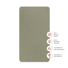 T29735MCA,Babyletto,Matcha Muslin Crib Sheet in GOTS Certified Organic Cotton