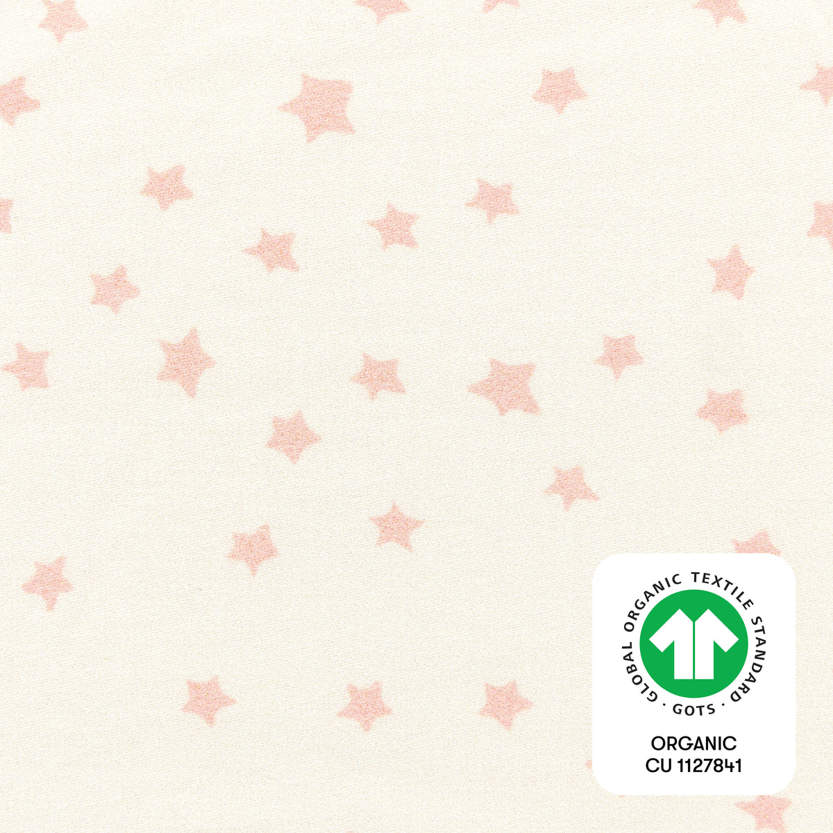T31035IDS,Babyletto,Doodle Stars Organic Brushed Cotton Crib Sheet in Ivory with Dusty Rose Stars