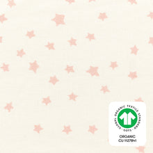 T31035IDS,Babyletto,Doodle Stars Organic Brushed Cotton Crib Sheet in Ivory with Dusty Rose Stars