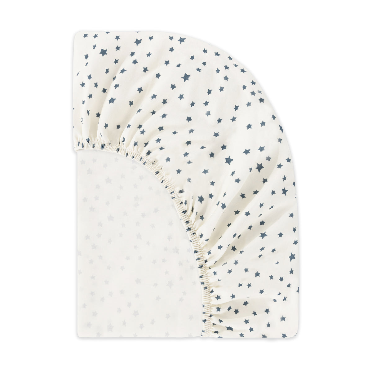 T31035IVS,Babyletto,Doodle Stars Organic Brushed Cotton Crib Sheet in Ivory with Navy Stars