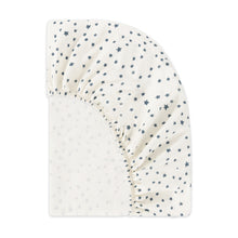 T31035IVS,Babyletto,Doodle Stars Organic Brushed Cotton Crib Sheet in Ivory with Navy Stars