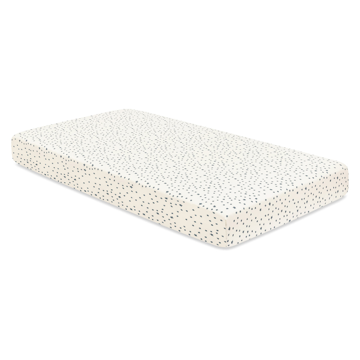 T31035IVS,Babyletto,Doodle Stars Organic Brushed Cotton Crib Sheet in Ivory with Navy Stars