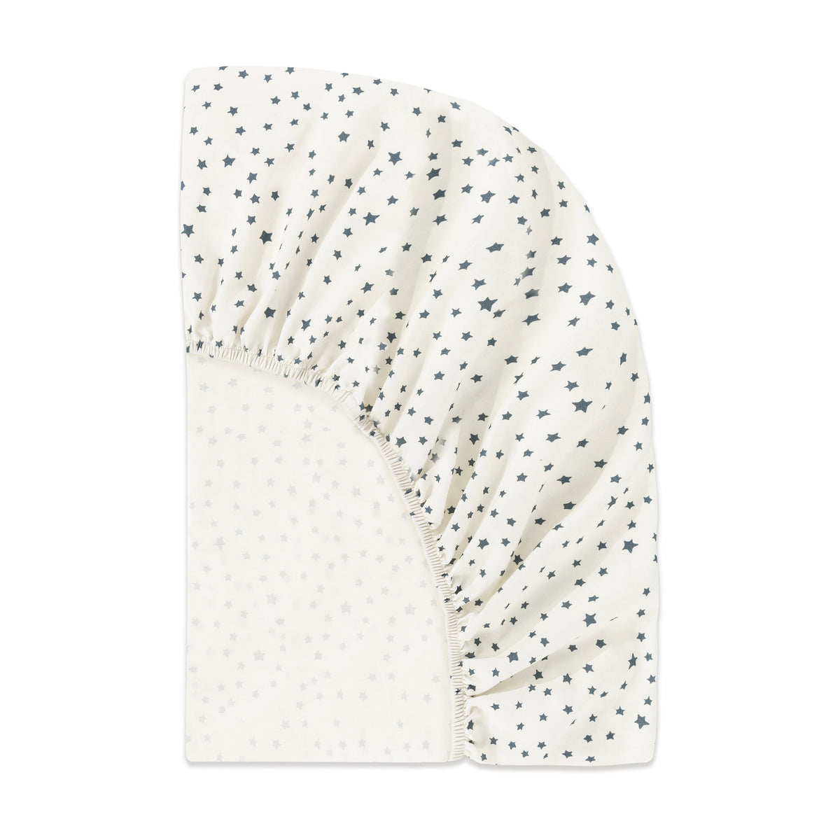 T31036IVS,Babyletto,Doodle Stars Organic Brushed Cotton Mini CribSheet in Ivory with Navy Stars