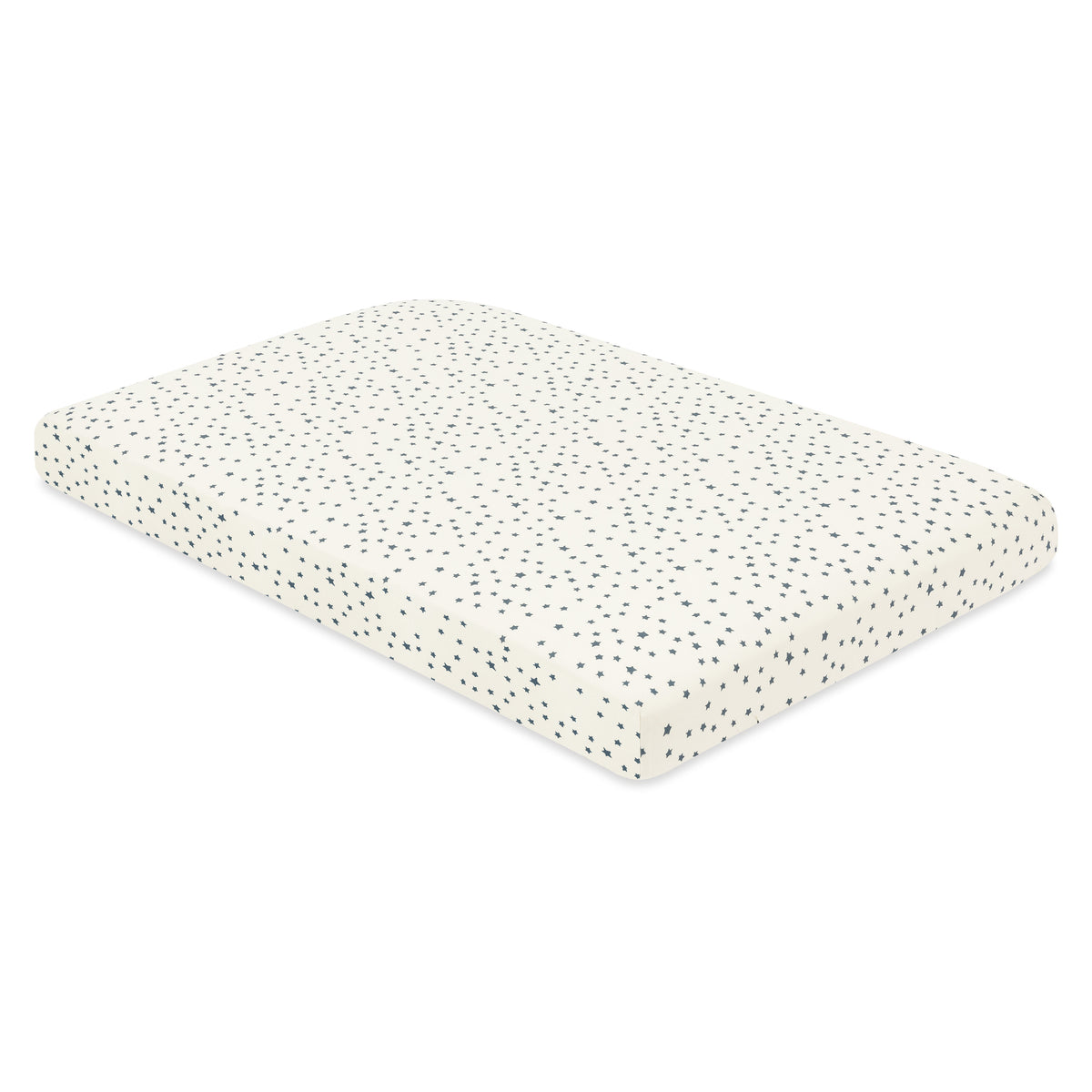 T31036IVS,Babyletto,Doodle Stars Organic Brushed Cotton Mini CribSheet in Ivory with Navy Stars