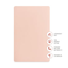 T32636DR,Babyletto,Organic Brushed Cotton Mini Crib Sheet in Dusty Rose