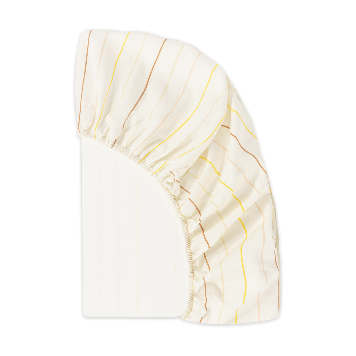 T33636IWS,Babyletto,Wonky Stripe Organic Brushed Cotton Mini CribSheet in Ivory with Warm Multi-Color Stripes