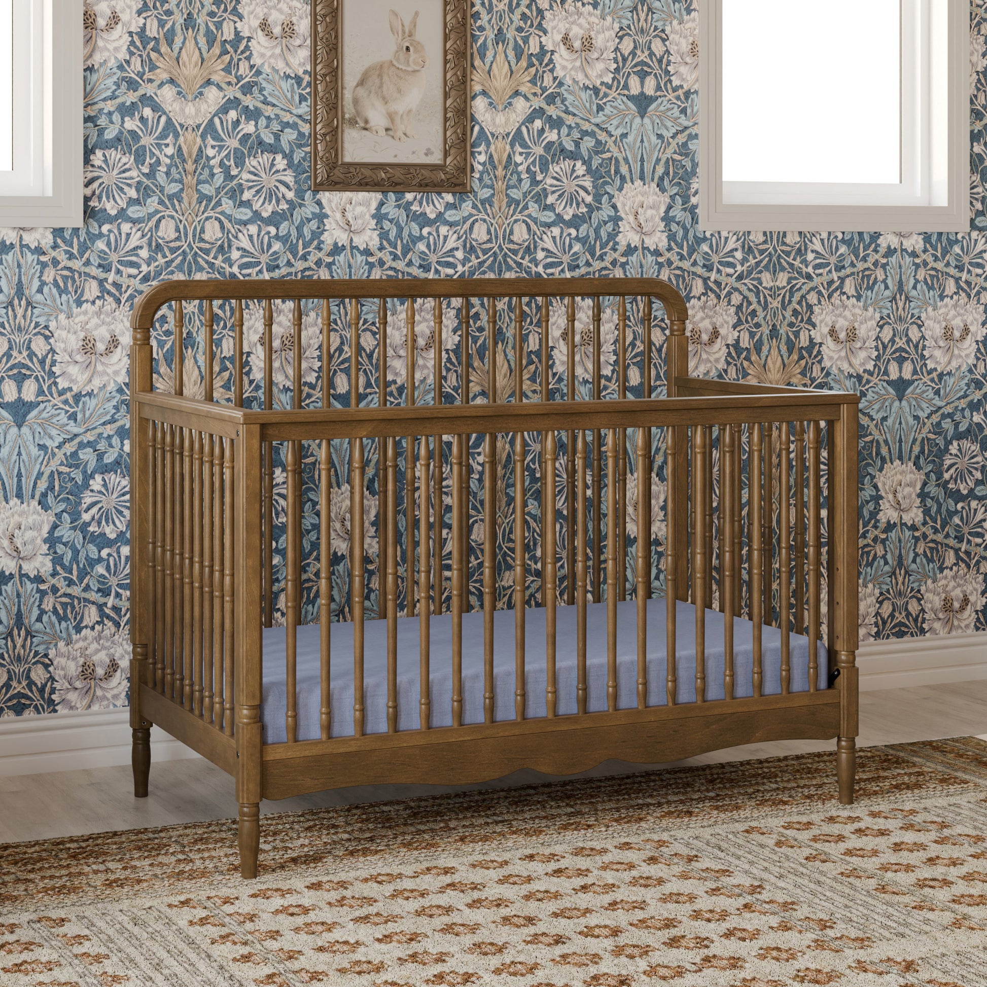 M7141NL,Namesake,Liberty 4-in-1 Convertible Spindle Crib in Natural Walnut