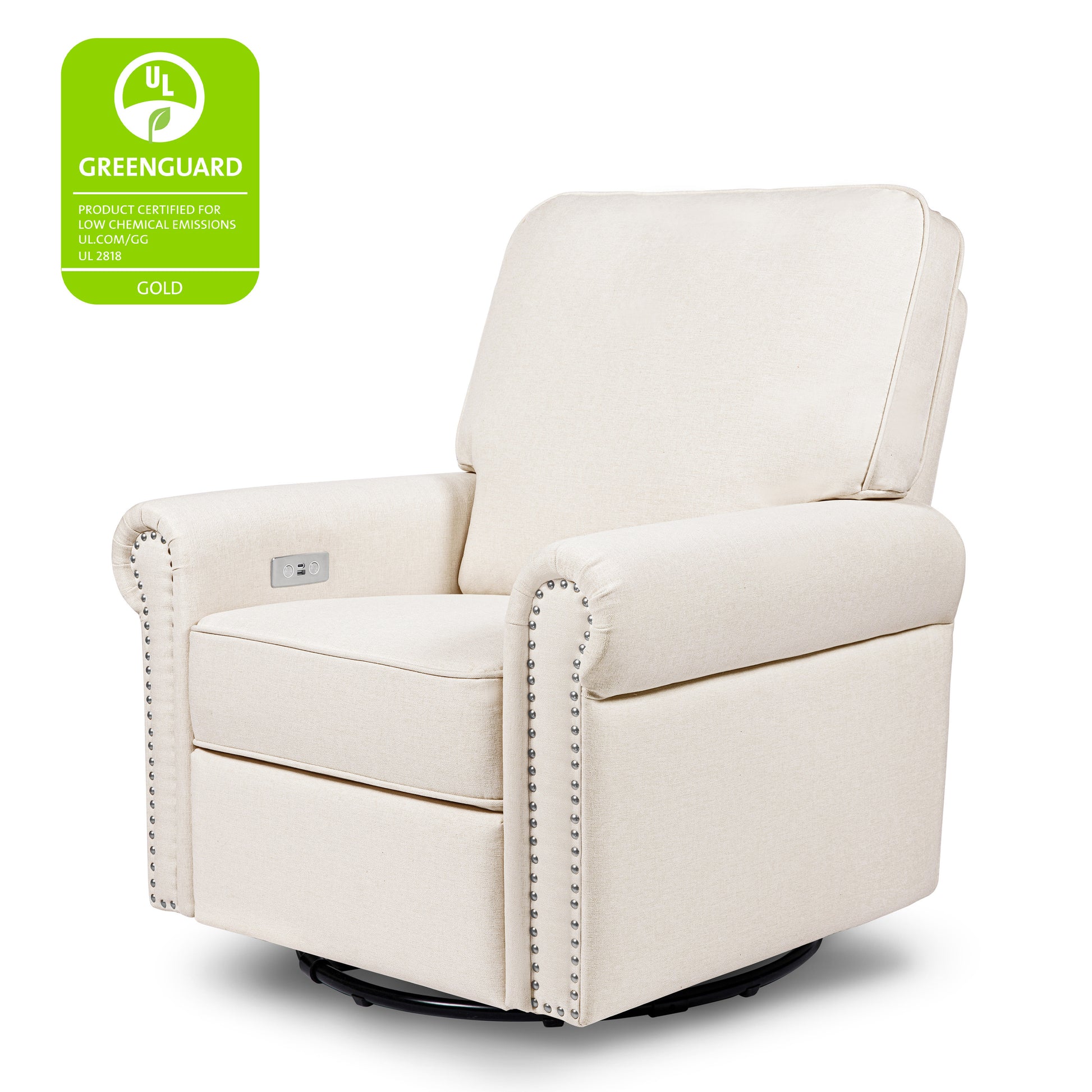 M19287PCMEW,Linden Power Recliner in Performance Cream Eco-Weave