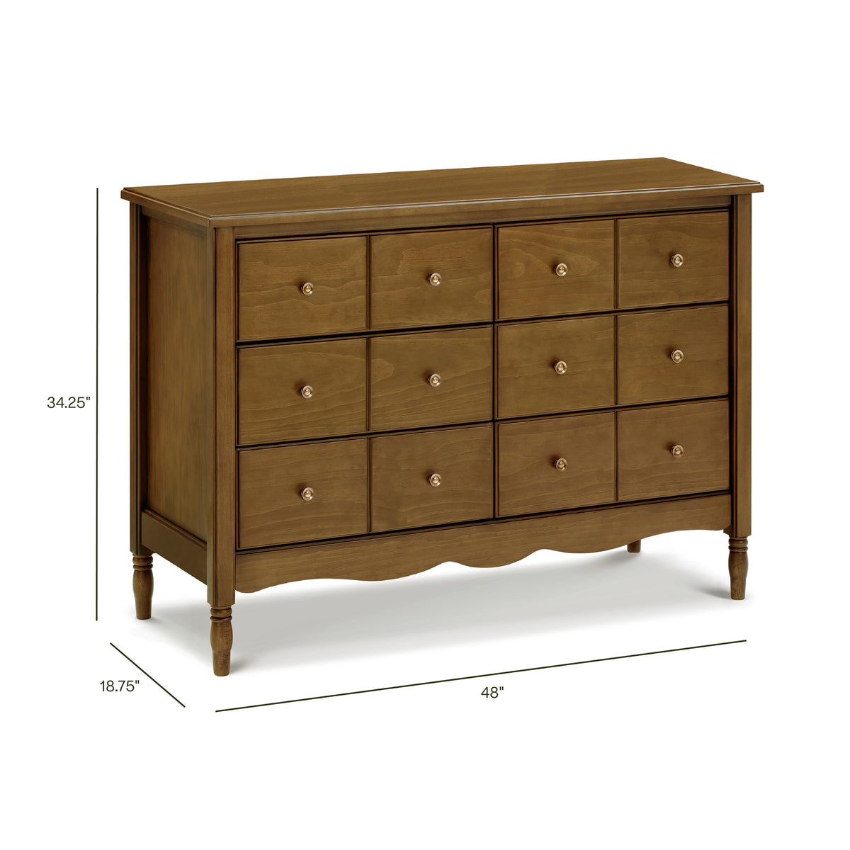 Liberty 6-Drawer Assembled Dresser (48") - dimensions