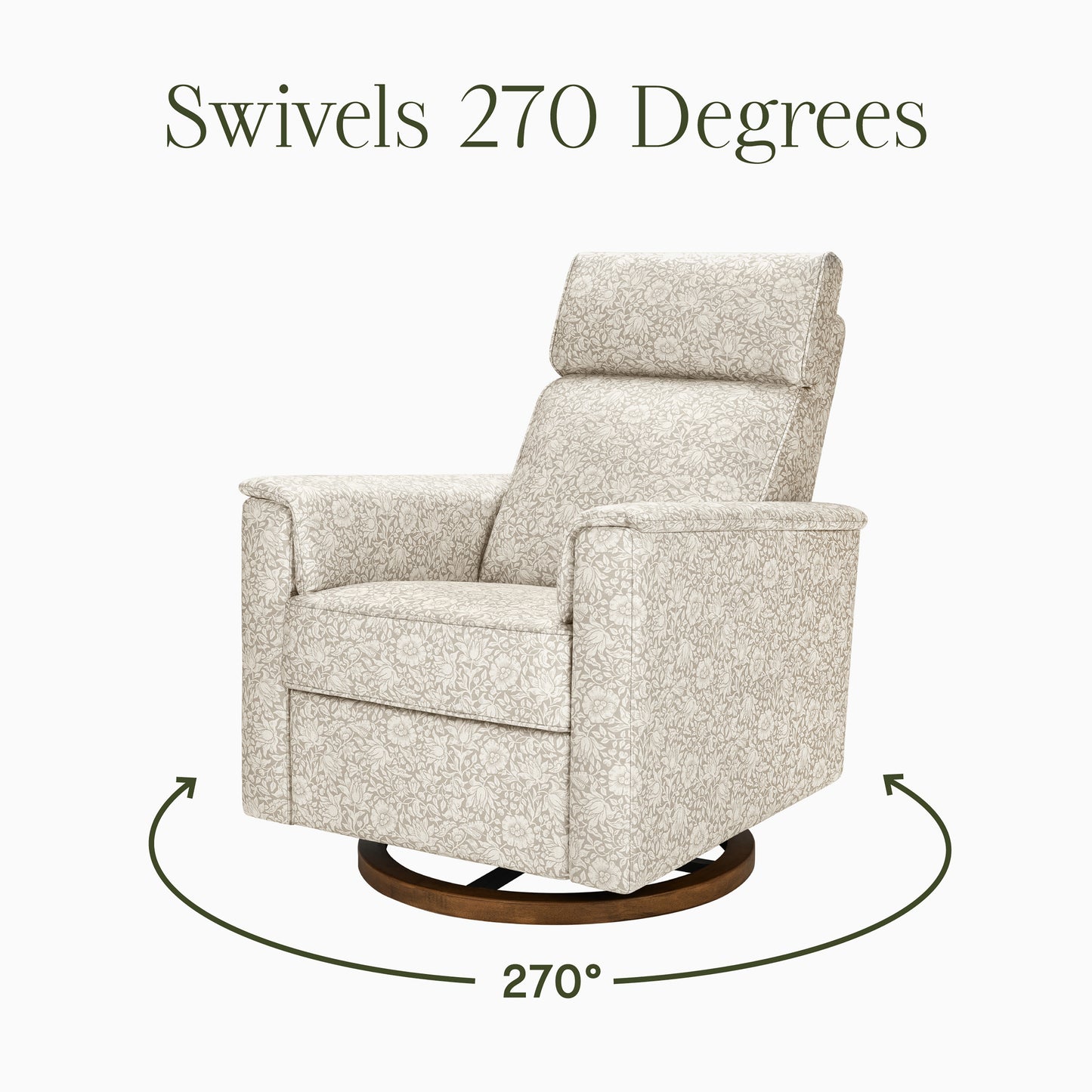 M17186MADB,Namesake,Willa Plus Power Glider Recliner w/ Power Headrest in Mallow in Ash w/ Dark Wood Base