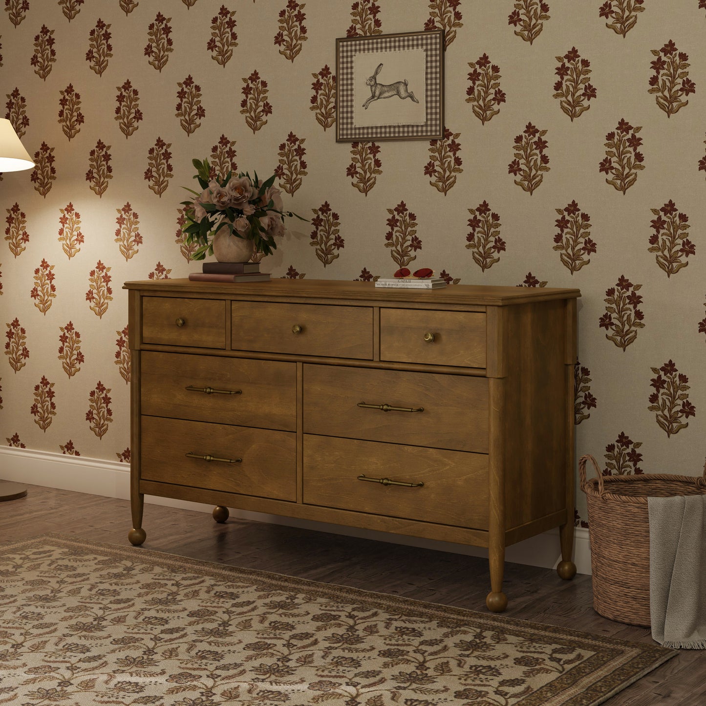 M31416NL,Namesake,Alouette 7-Drawer Assembled Dresser in Natural Walnut