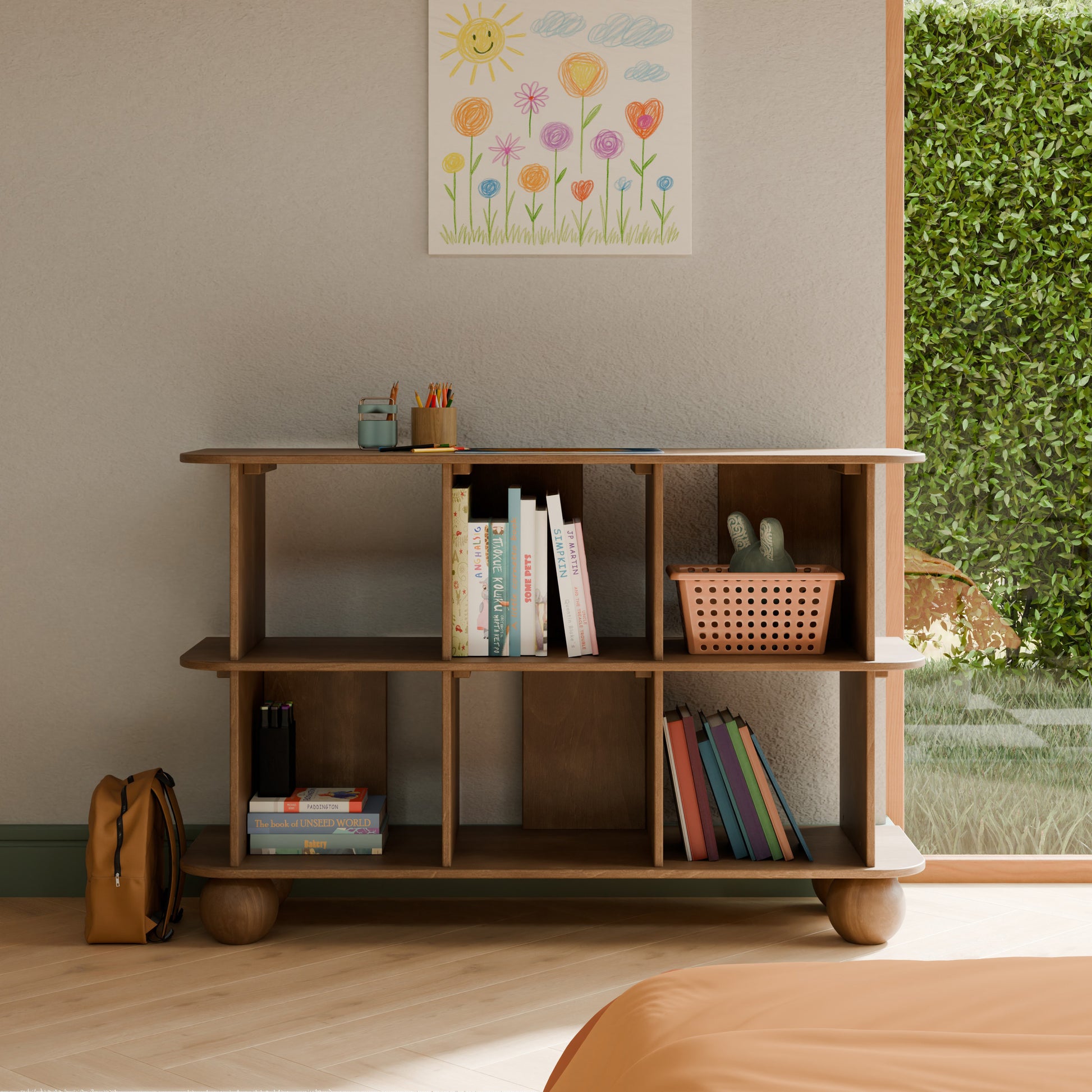 M31811NL,Babyletto Kids,Crosby Open Bookcase in Natural Walnut