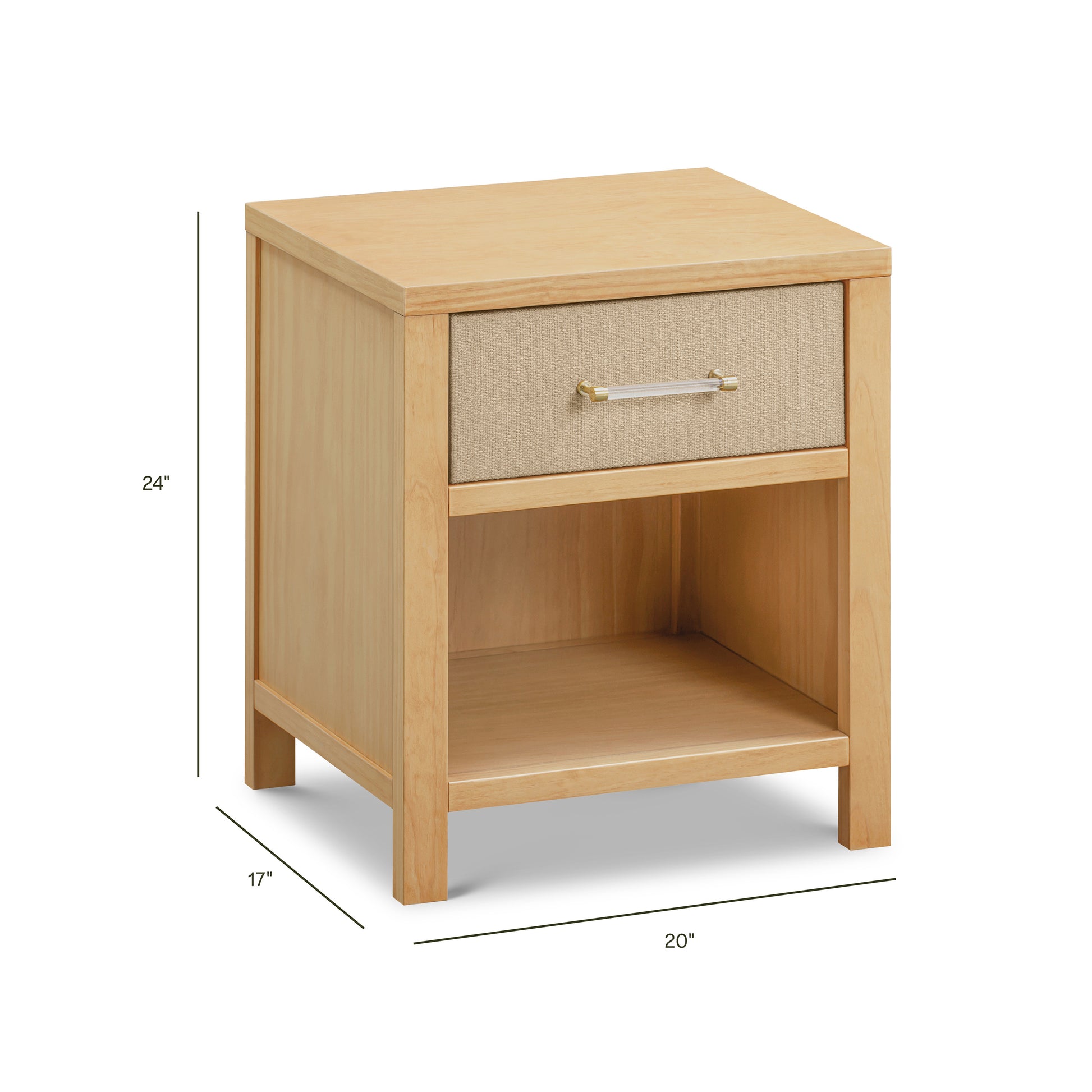 M24860HYPSEW,Namesake,Eloise Nightstand  Assembled in Honey & Performance Sand Eco-Weave