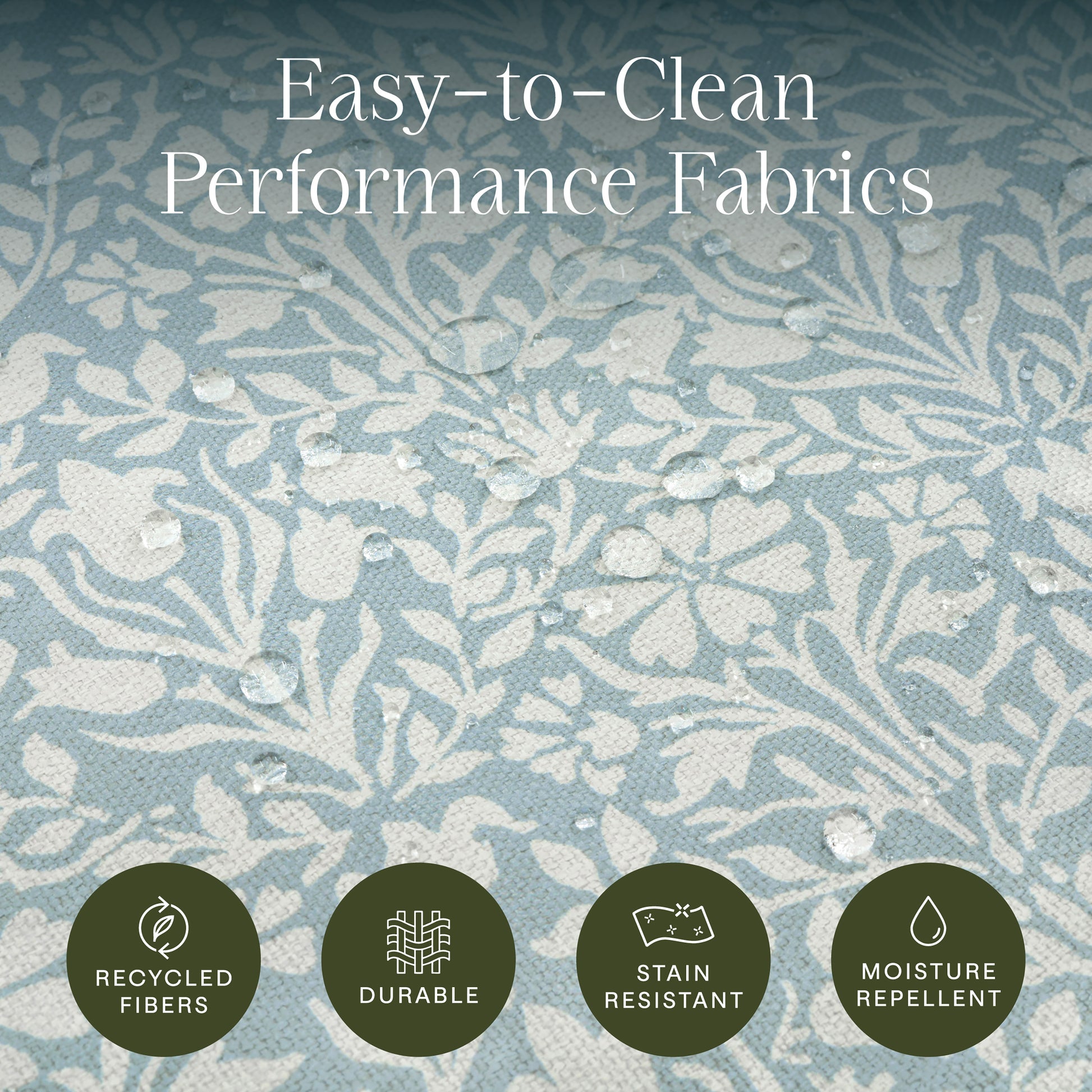 M22287BPBDB,Namesake,Crewe Recliner and Swivel Glider in Bellflowers in Powdered Blue w/Dark Wood Base