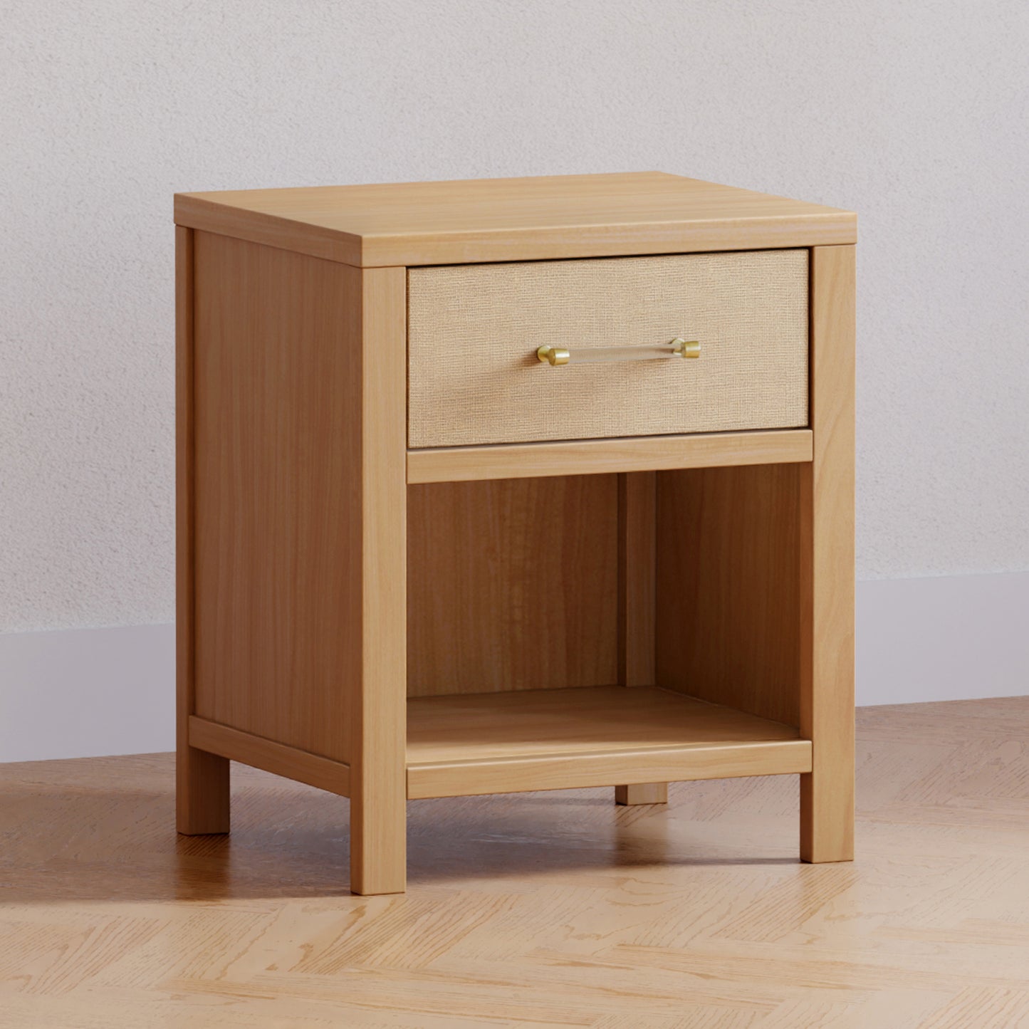 M24860HYPSEW,Namesake,Eloise Nightstand  Assembled in Honey & Performance Sand Eco-Weave