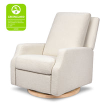 M22286WBLB,Namesake,Crewe Electronic Swivel Glider Recliner in Ivory Boucle w/Light Wood Base