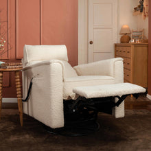 M17183PWB,Namesake,Willa Deluxe Power Glider Recliner w/Heat&Massage in Performance Ivory Boucle