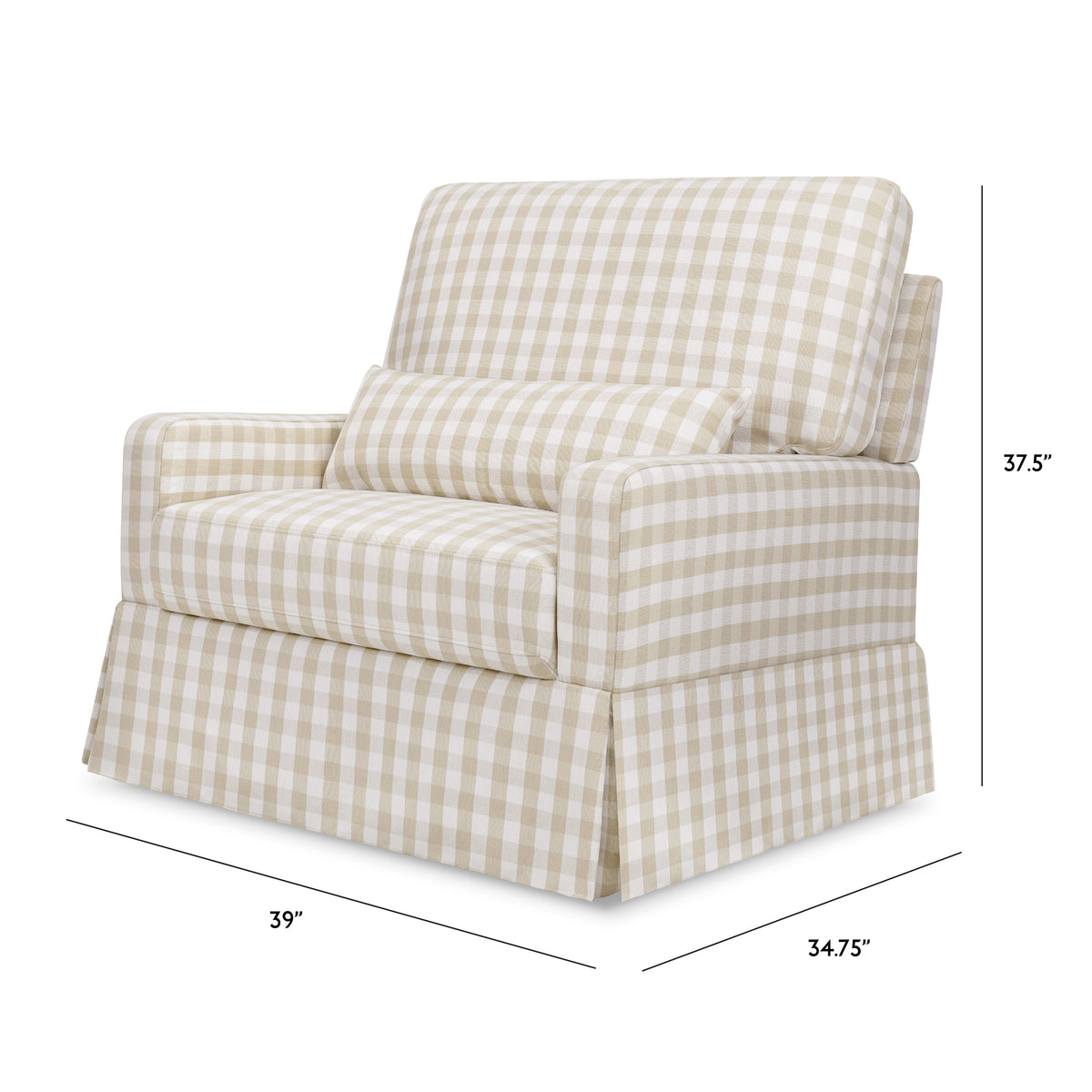 Crawford Pillowback Chair and a Half Comfort Swivel Glider - dimensions