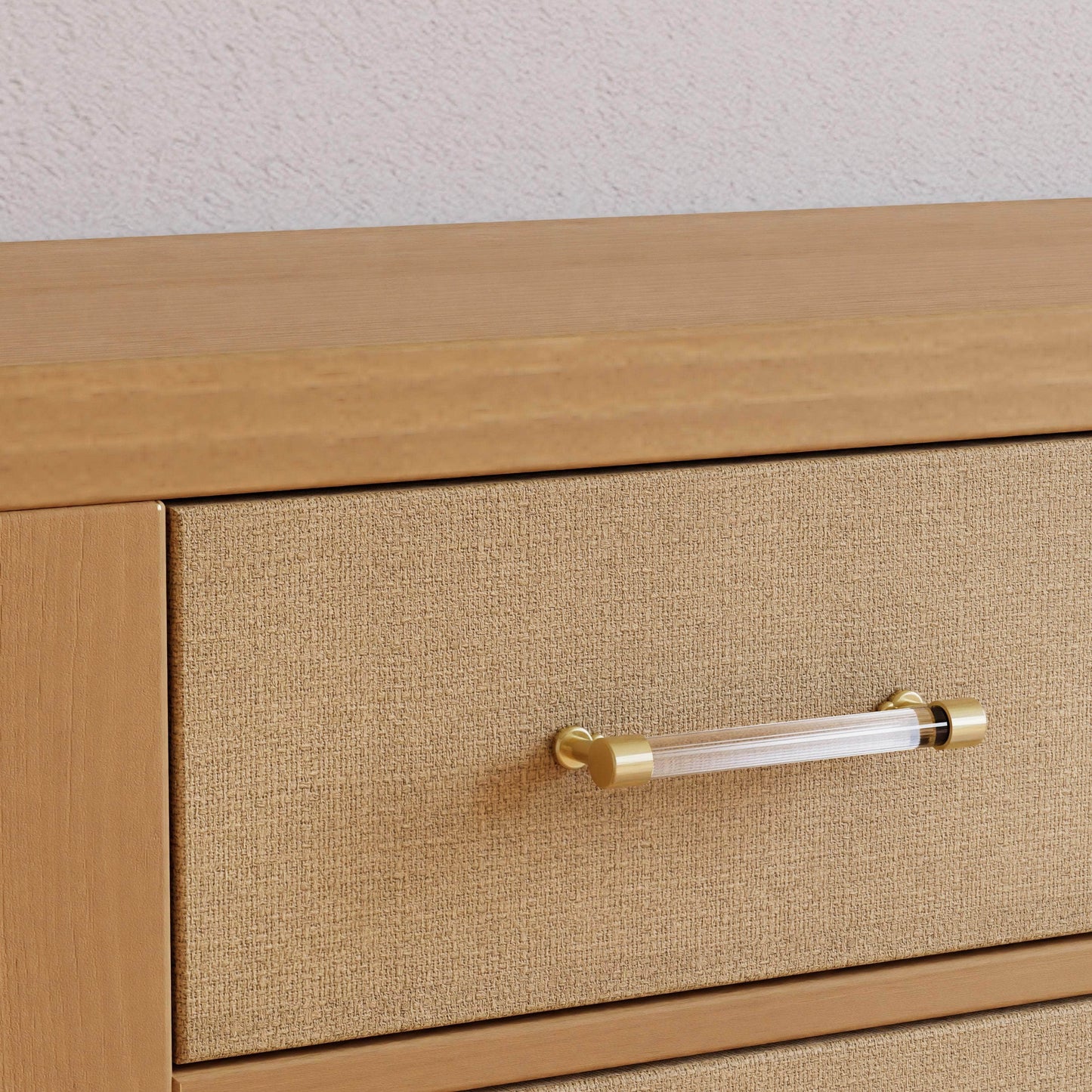 M24816HYPSEW,Eloise 7-Drawer Assembled Dresser in Honey & Performance Sand Eco-Weave