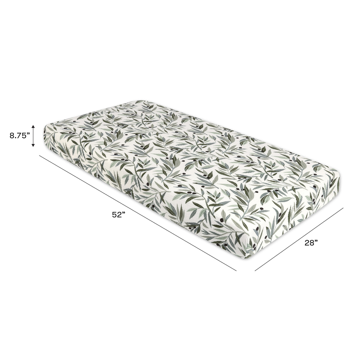Crib Sheet in GOTS Certified Organic Muslin Cotton - dimensions