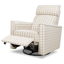 M17186TGH,Namesake,Willa Plus Power Glider Recliner w/ Power Headrest in Tan Gingham
