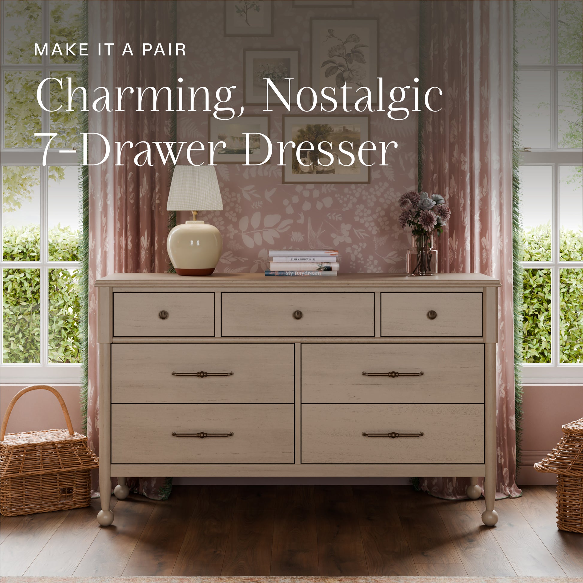 M31401WP,Namesake,Alouette 3-in-1 Convertible Spindle Crib in Washed Pine
