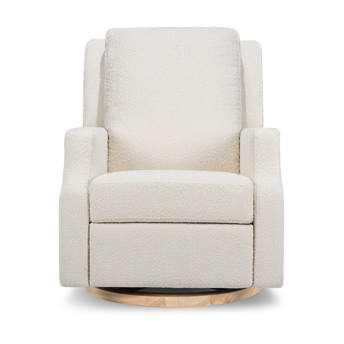 M22287WBLB,Namesake,Crewe Recliner and Swivel Glider in Ivory Boucle w/Light Wood Base